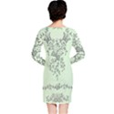 Illustration Of Butterflies And Flowers Ornament On Green Background Long Sleeve Nightdress View2