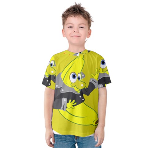 Funny Cartoon Punk Banana Illustration Kids  Cotton Tee by BangZart