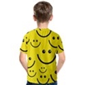 Digitally Created Yellow Happy Smile  Face Wallpaper Kids  Cotton Tee View2