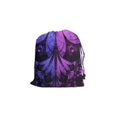Beautiful Lilac Fractal Feathers Of The Starling Drawstring Pouches (small)  by jayaprime