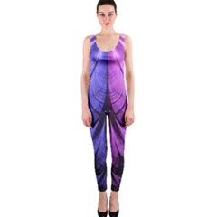 Beautiful Lilac Fractal Feathers Of The Starling Onepiece Catsuit by jayaprime