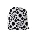 Dot Dots Round Black And White Drawstring Pouches (Large)  View2