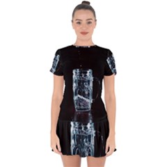 Glass Water Liquid Background Drop Hem Mini Chiffon Dress by BangZart