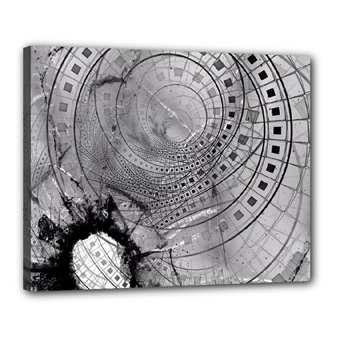Fragmented Fractal Memories And Gunpowder Glass Canvas 20  X 16  by jayaprime