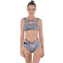 Fragmented Fractal Memories And Gunpowder Glass Bandaged Up Bikini Set  by jayaprime