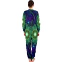 Glowing Blue-Green Fractal Lotus Lily Pad Pond OnePiece Jumpsuit (Ladies)  View2