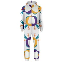 Pattern Circular Birds Hooded Jumpsuit (men)  by BangZart