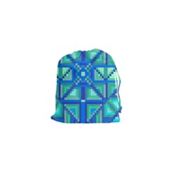 Grid Geometric Pattern Colorful Drawstring Pouches (xs)  by BangZart