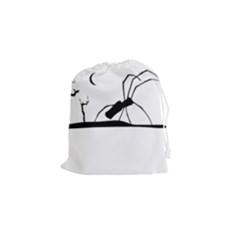 Dark Scene Silhouette Style Graphic Illustration Drawstring Pouches (small)  by dflcprints
