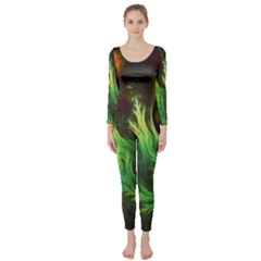 A Seaweed s Deepdream Of Faded Fractal Fall Colors Long Sleeve Catsuit by jayaprime