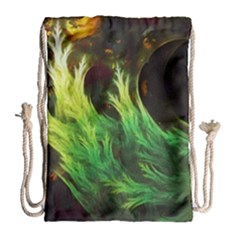 A Seaweed s Deepdream Of Faded Fractal Fall Colors Drawstring Bag (large) by jayaprime