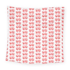 Red Lotus Floral Pattern Square Tapestry (large) by paulaoliveiradesign