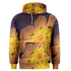 Beautiful Violet & Peach Primrose Fractal Flowers Men s Pullover Hoodie by jayaprime