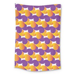 Purple And Yellow Abstract Pattern Large Tapestry by paulaoliveiradesign