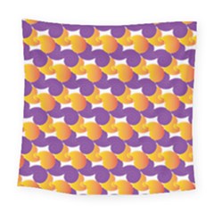 Purple And Yellow Abstract Pattern Square Tapestry (large) by paulaoliveiradesign