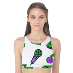 Green Music Pattern Tank Bikini Top by TheLimeGreenFlamingo