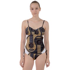 Old And Worn Acoustic Guitars Yin Yang Sweetheart Tankini Set by JeffBartels