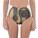 Old And Worn Acoustic Guitars Yin Yang Reversible High-Waist Bikini Bottoms View3