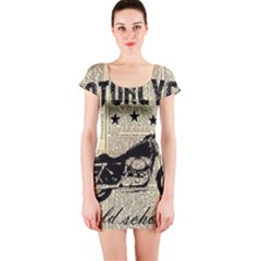 Motorcycle Old School Short Sleeve Bodycon Dress by Valentinaart