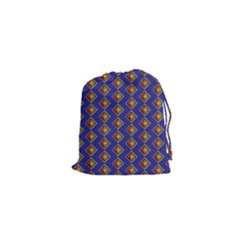Blue Geometric Losangle Pattern Drawstring Pouches (xs)  by paulaoliveiradesign