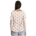 Geometric Losangle Pattern Rosy Flutter Sleeve Top View2