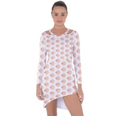 Geometric Losangle Pattern Rosy Asymmetric Cut-out Shift Dress by paulaoliveiradesign