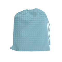 Blue Pattern Drawstring Pouches (extra Large) by paulaoliveiradesign