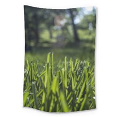 Green Grass Field Large Tapestry by paulaoliveiradesign