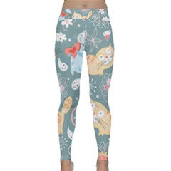Cute Cat Background Pattern Classic Yoga Leggings by BangZart