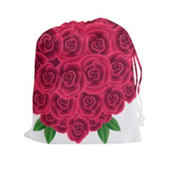 Floral Heart Drawstring Pouches (xxl) by BangZart