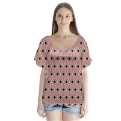 Black Stars Pattern Flutter Sleeve Top by linceazul