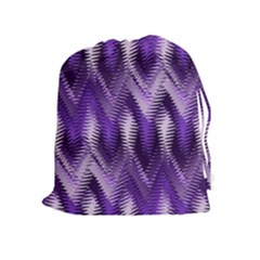Purple Wavy Drawstring Pouches (extra Large) by KirstenStar