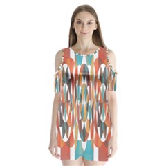 Colorful Geometric Abstract Shoulder Cutout Velvet  One Piece by linceazul