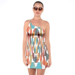 Colorful Geometric Abstract One Soulder Bodycon Dress by linceazul