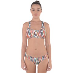 Colorful Geometric Abstract Cross Back Hipster Bikini Set by linceazul