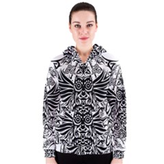 Tattoo Tribal Owl Women s Zipper Hoodie by Valentinaart