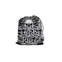 Tattoo Tribal Street Art Drawstring Pouches (small)  by Valentinaart