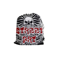Tattoo Tribal Street Art Drawstring Pouches (medium)  by Valentinaart