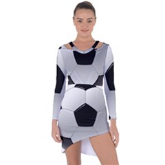 Soccer Ball Asymmetric Cut-out Shift Dress by BangZart