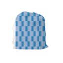Blue Plaided Pattern Drawstring Pouches (Large)  View2