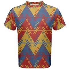 Aztec South American Pattern Zig Men s Cotton Tee by BangZart