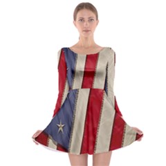 Usa Flag Long Sleeve Skater Dress by BangZart