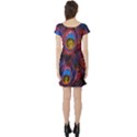 Pretty Peacock Feather Short Sleeve Skater Dress View2