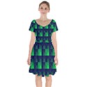 Fractal Short Sleeve Bardot Dress View1