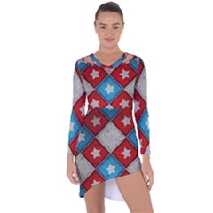 Atar Color Asymmetric Cut-out Shift Dress by BangZart