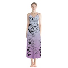 Crow Flock  Button Up Chiffon Maxi Dress by Valentinaart