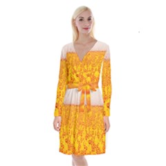 Beer Alcohol Drink Drinks Long Sleeve Velvet Front Wrap Dress by BangZart