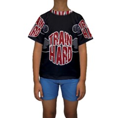 Train Hard Kids  Short Sleeve Swimwear by Valentinaart