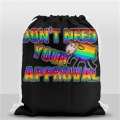 Dont Need Your Approval Drawstring Bag (small) by Valentinaart