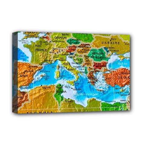 World Map Deluxe Canvas 18  X 12   by BangZart